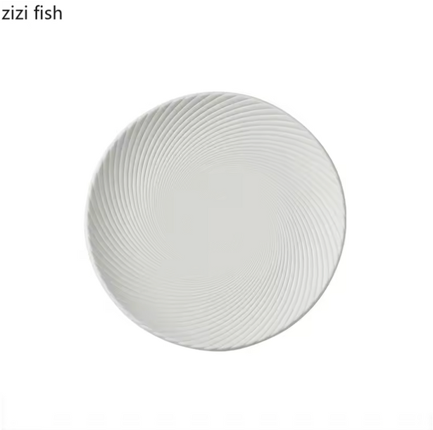 white toothed ceramic shallow plates set
